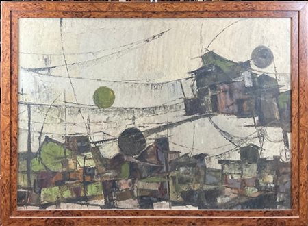 Ludovico Calchi Novati "Senza titolo" 
tecnica mista su compensato
cm 70x101. In