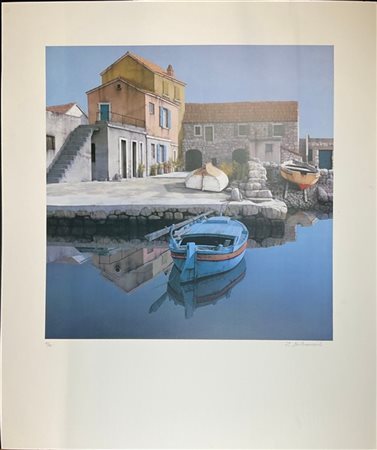 Mihanovic Zvonimr "Fishing Village" 1985
litografia a colori
cm 75x65
firmata e