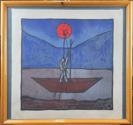 Francesco Casorati "Il pescatore del sole" 1973
serigrafia a colori
cm 60x60
fir