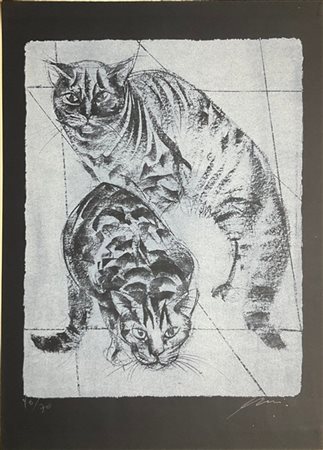 Hans Herni
"Chats"
litografia a colori
cm 66,5x48
firmata e numerata 46/70 in b