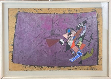 Ignoto "Senza titolo"
tecnica mista e collage su cartoncino
cm 48,5x68. In corn