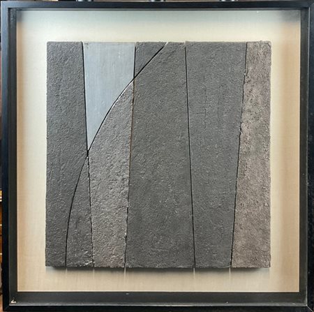 Gian Carlo Bulli "Trasparenze architettate a tensione curva" 1989
tecnica mista