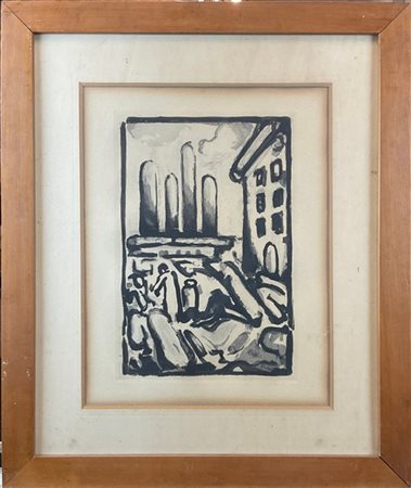 Georges Rouault "Christ au Faubourg" 1935
acquatinta
lastra cm 30,5x20,8
firmata