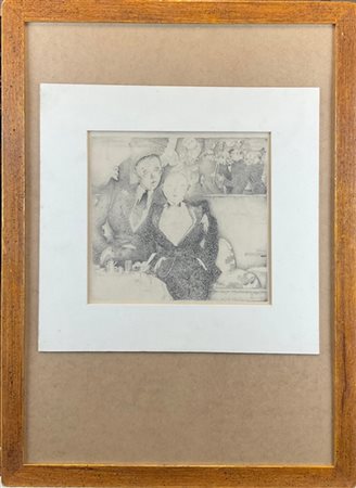 Paul Scheurich "Eldorado (Al caffè)" 1932
matita su carta
cm 27x29
firmata e dat