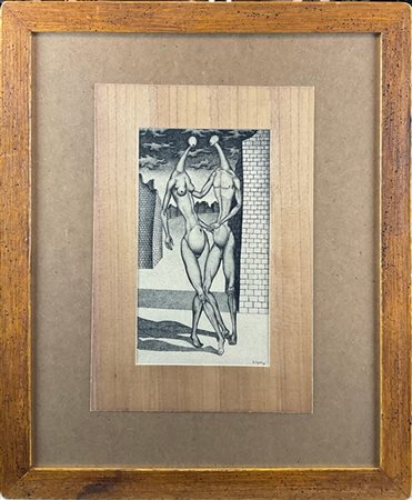Anton Krejcar "Adamo ed Eva" 1950
china su carta
cm 27x15
firmato e datato in ba