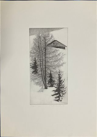 Federica Galli "I Larici" 1978
Acquaforte - prova d'artista
(lastra cm 39,5x19,5