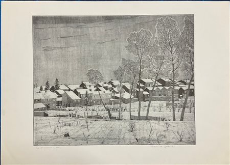 Federica Galli "Sera d'inverno" 1961
Acquaforte - prova d'artista
(lastra cm 40x