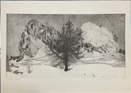Federica Galli "Alpe" 1976
Acquaforte
(lastra cm 35x64; foglio cm 50x70)
firmato