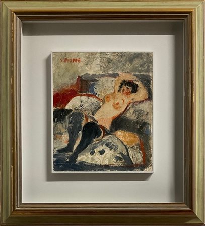 Salvatore Fiume "Senza titolo" Anni '60 e '70
olio su carta da parati applicata