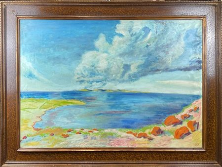 Aligi Sassu "Carloforte" 1957
olio su tela
cm 70x100
firmato in basso a destra;