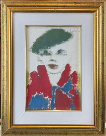 Mino Maccari "Donna con cappello" 
olio su cartone
cm 28x18
firmato a penna in a