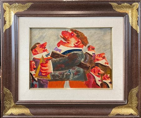 Franz Borghese "Senza titolo" olio su telacm 30x40firmato in basso a sinistra