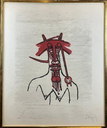 Wifredo Lam "Senza titolo" 
litografia a colori
cm 79x64
firmata e numerata 78/1