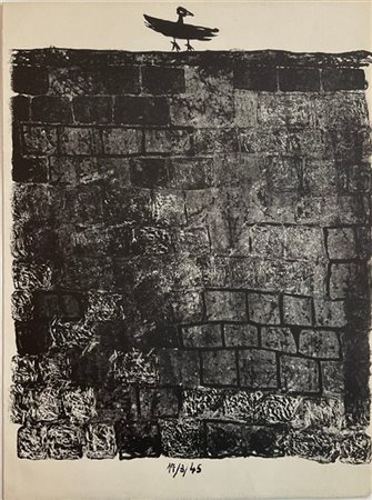 JEAN DUBUFFET "Mur à l'oiseau" 1945
litografia
cm 38x28,5
Tavola II da Les Murs