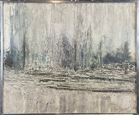 Jan Geppert "Senza titolo" 1968
tecnica mista su tela
cm 53x64,5
firmato e datat