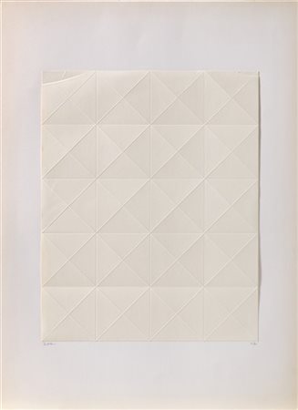 ENRICO CASTELLANI "Piegatura" 1974
rilievo a secco
cm 50x40
firmato e numerato 3