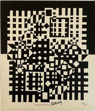 Victor Vasarely "Senza titolo" 
serigrafia
cm 28,5x25
firma stampata, numerata a