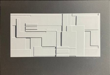 Mario Radice "Senza titolo" 
serigrafia su cartoncino applicato su cartoncino
cm