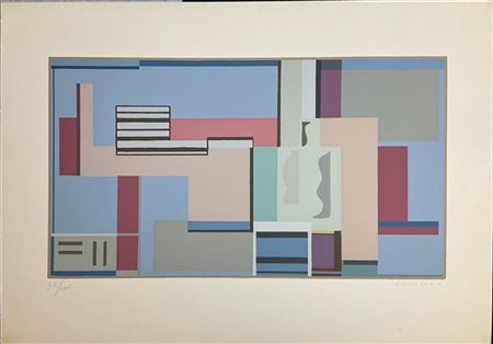 Mario Radice "Senza titolo" 
serigrafia a colori
cm 33x48
firmata e numerata 93/