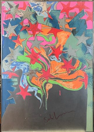 Mario Schifano "Tutte stelle argento" 1969
serigrafia a colori su carta argentat