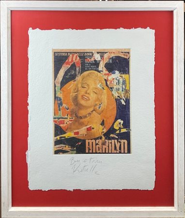 Mimmo Rotella "Senza titolo" 
serigrafia a colori - Bon a tirer

firmata in bass