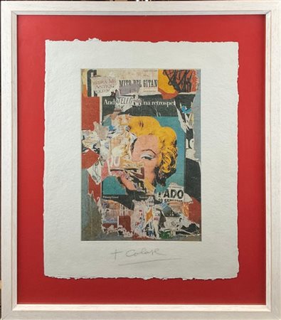 Mimmo Rotella "Senza titolo" 
serigrafia a colori - prova
