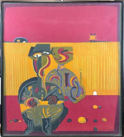 JOSÈ ORTEGA "Segadores n. 4" 
serigrafia a colori
cm 63x56
firmata e numerata 58