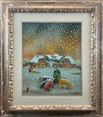 Ivan Generalic "Senza titolo" 1974
olio su vetro
cm 55x45
firmato e datato in ba