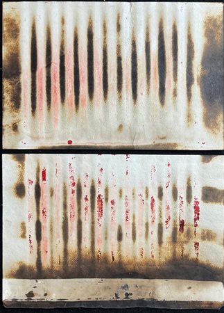 Alfredo Pizzo Greco "Reliquia" 1987
due tecniche miste su cartoncino
cm 20x30
fi