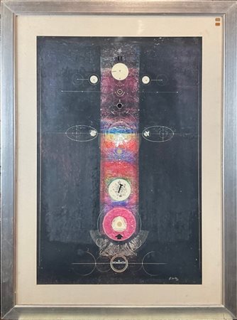 Firma indecifrata "Senza titolo" 1969
tecnica mista su carta
cm 68x44,5
firmata