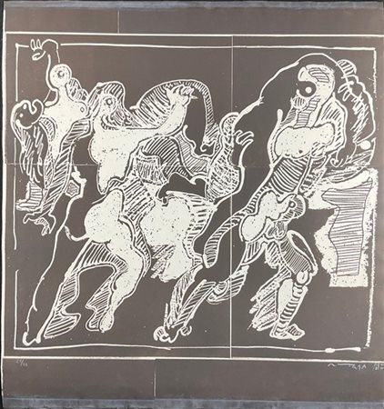 JOSÈ ORTEGA "Il ratto delle Sabine" 1971
xilografia e calcografia
cm 74x70
firma