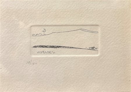 Sante Monachesi (1910 - 1991) 
Paesaggio 
litografia 10 x 14,5 cm foglio