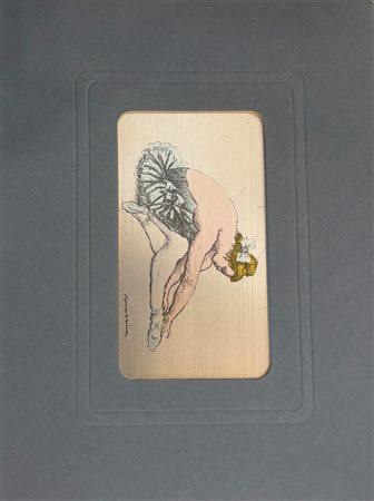 Francesco Messina (1900 - 1995) 
Ballerina 
litografia su lastra argentata 5 x 9 cm