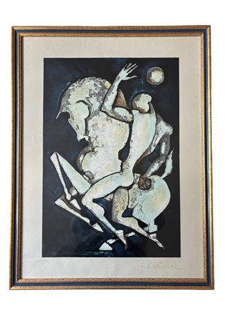Bruno Landi (1941 - ) 
Cavaliere 
litografia 65 x 45 cm