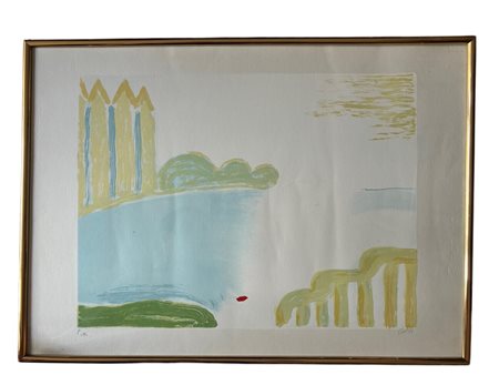 Virgilio Guidi (1891 - 1984) 
Marina di Venezia 
litografia 30 x 40 cm