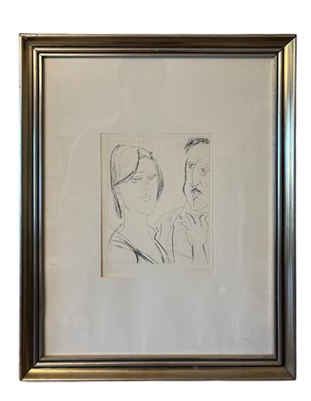 Arnoldo Ciarrocchi (1916 - 2004) 
Ritratto del pittore e consorte 
 19 x 15 cm
