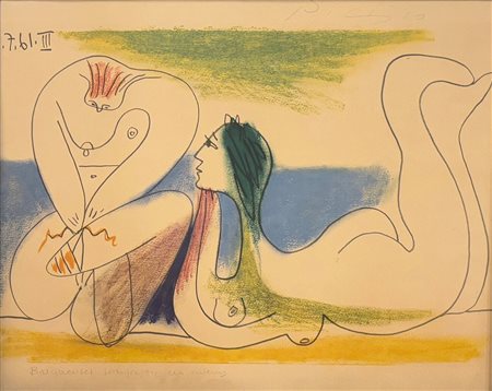 Pablo Picasso (da) (1881 - 1973) 
Adamo ed Eva 1962 e succ.
fotolitografia 40,5 x 50,5 cm