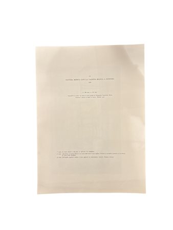 Giorgio Morandi (dapres) (1890 - 1964) 
Natura morta con tazzina bianca a sinistra - 1930 1957
litografia 287 x 392 mm