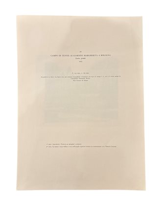 Giorgio Morandi (dapres) (1890 - 1964) 
Campo da tennis ai giardini Margherita a Bologna 
litografia 392 x 287 mm