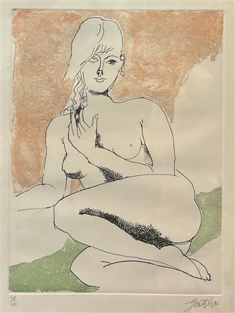 Franco Gentilini (1909 - 1981) 
Figura femminile  
litografia 
