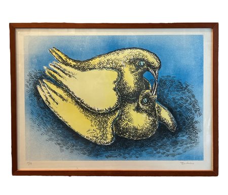Aldo Turchiaro (1929 - ) 
Volatili 
litografia su carta 63 x 45 cm lastra