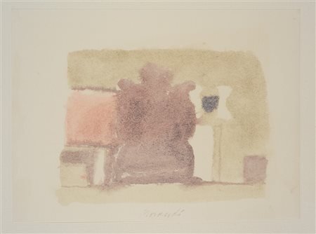 Giorgio Morandi (1890 - 1964) 
Natura morta 1959 1973
fotolitografia a colori su carta fatta a mano di cotone spesso 480 x 380 mm