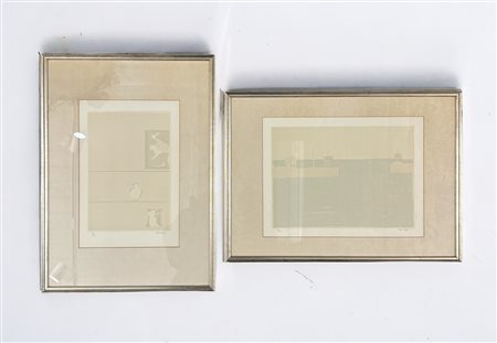 Arnaldo Battistoni (1921 - 1990) 
Due litografie 
litografia a colori 