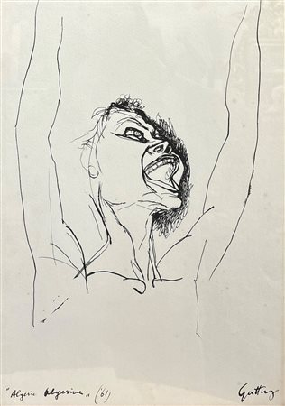 Renato Guttuso (1911 - 1987) 
Algerie Algerine 1961 e succ.
stampa offeset 47 x 33 cm