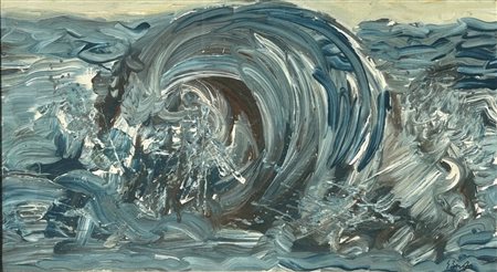 Gian Paolo Berto (1940 - ) 
Mare di petrolio 1967
olio su tela 50 x 90 cm