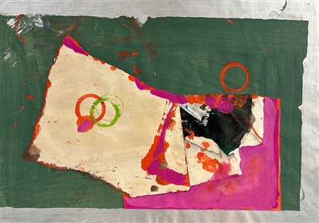 Claudio Cintoli (1935 - 1978) 
Improvviso 1962
tecnica mista e collage su carta 34,5 x 49,5 cm