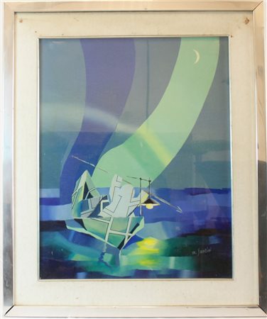  
M. SANTINI - Pescatore notturno 
olio su tela 50 x 40 cm