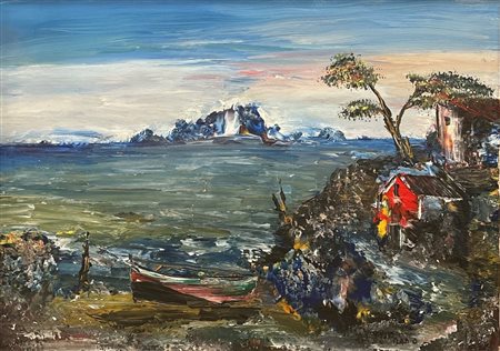 Antonio Pecoraro (1938 - ) 
Paesaggio 
olio su tela 49 x 69 cm