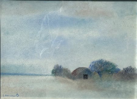 Giovanni Omiccioli (1901 - 1975) 
Paesaggio 
Tecnica mista su cartone 37 x 51 cm