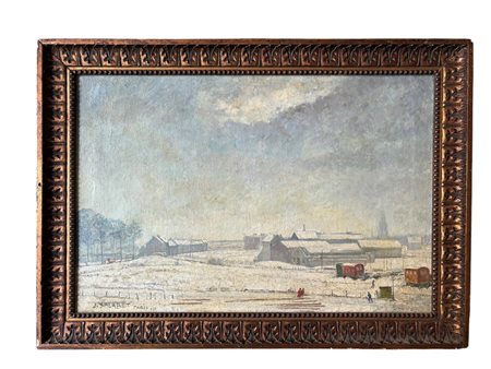  
Dipinto olio su tela, Paesaggio invernale, firmato Salabet. In cornice 
 50 x 70